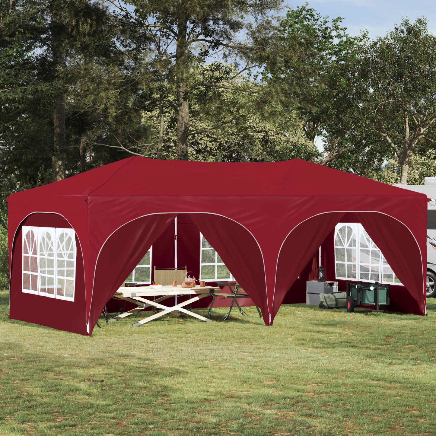 Pop-up Party Tent 575 x 288 x 245 cm Burgundy Oxford Fabric