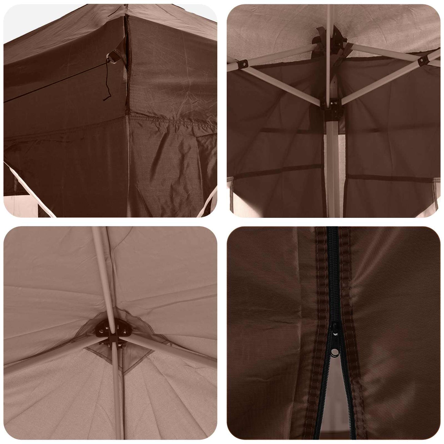 Pop-up Party Tent 575 x 288 x 245 cm Brown Oxford Fabric