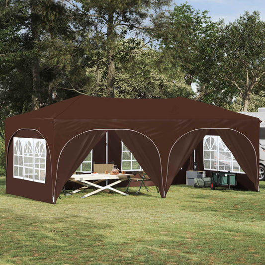 Pop-up Party Tent 575 x 288 x 245 cm Brown Oxford Fabric