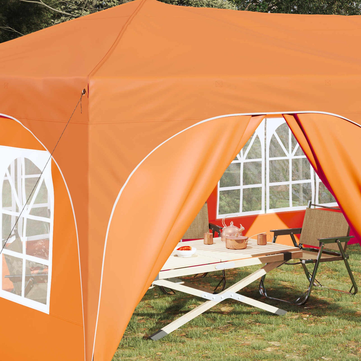Pop-up Party Tent 575 x 288 x 245 cm Orange Oxford Fabric