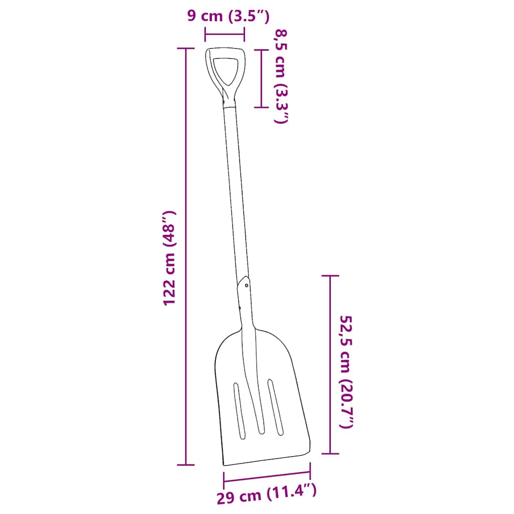 Shovel Silver 29 x 122 cm Aluminum