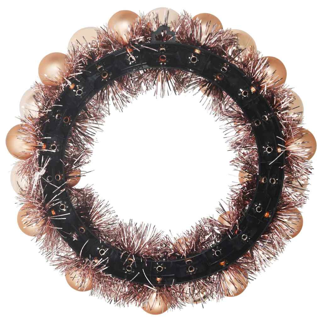 Christmas Ball Wreathes 2 pcs Rose Gold 33 x 33 x 7 cm