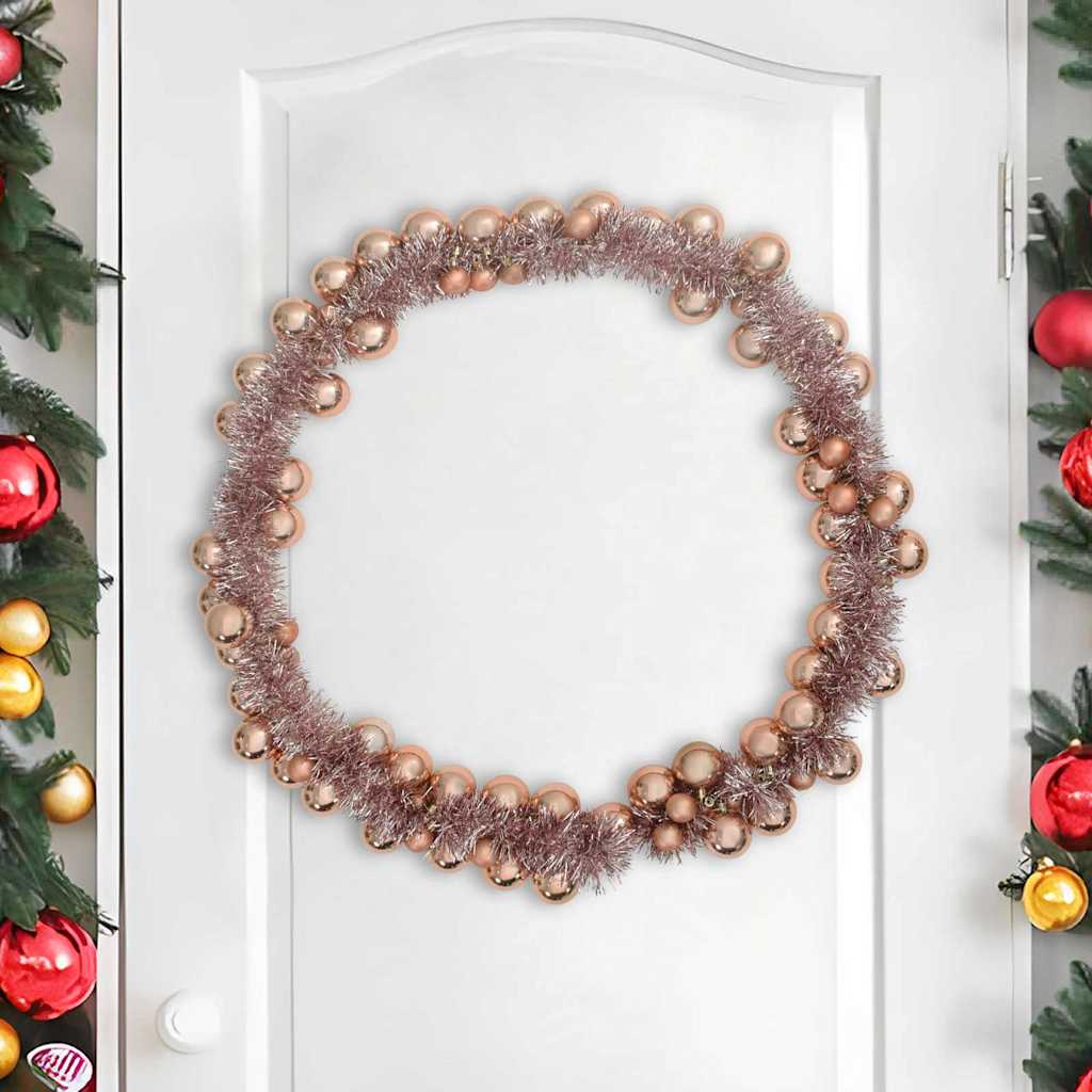 Christmas Ball Garland Rose Gold 186 cm Polystyrene
