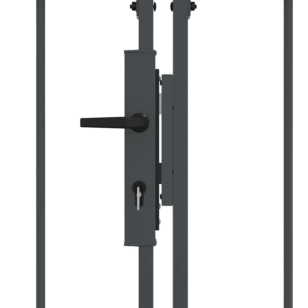 Garden Fence Gate with Arched Top Assen Grey 400 x 100 cm Steel