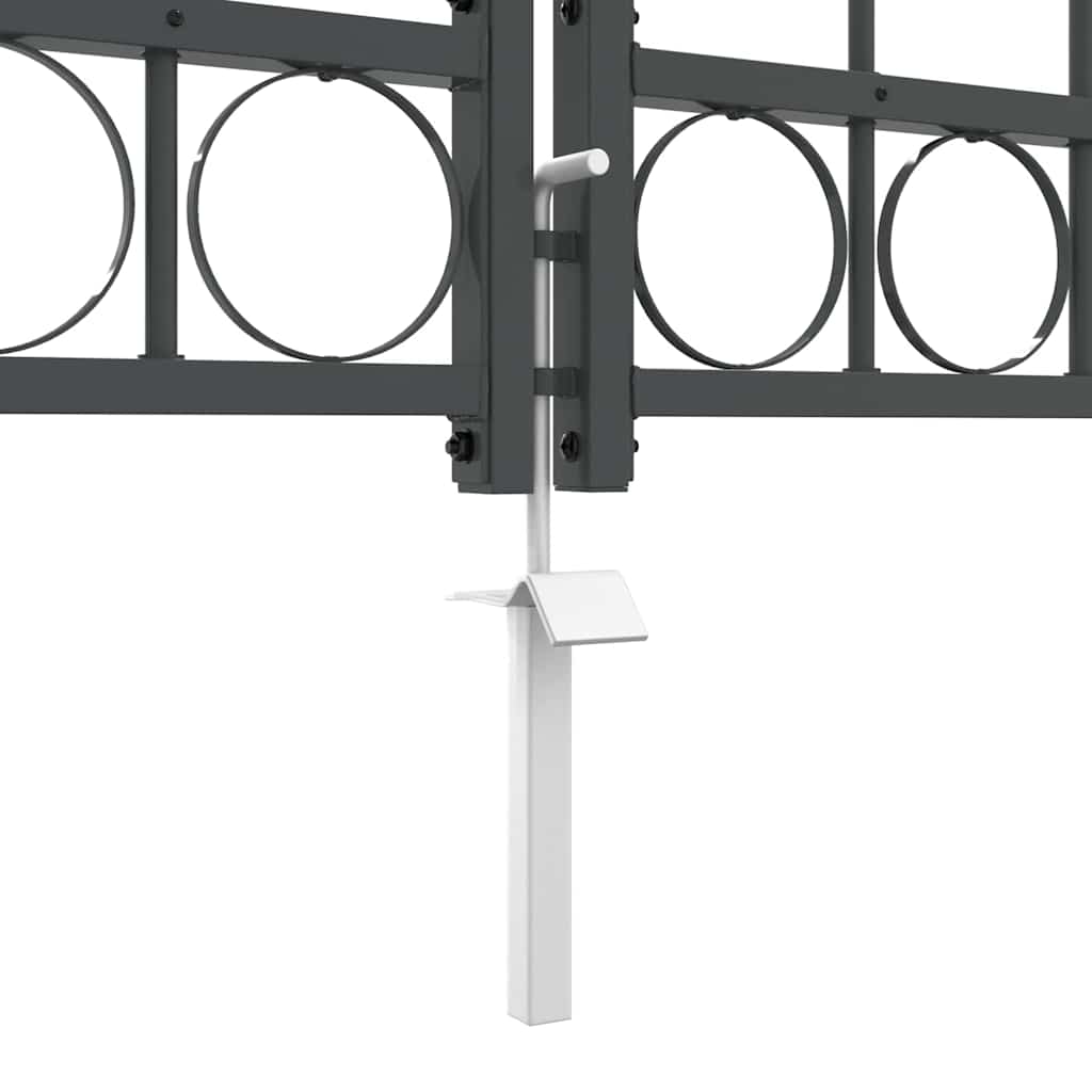 Garden Fence Gate with Arched Top Assen Grey 400 x 100 cm Steel