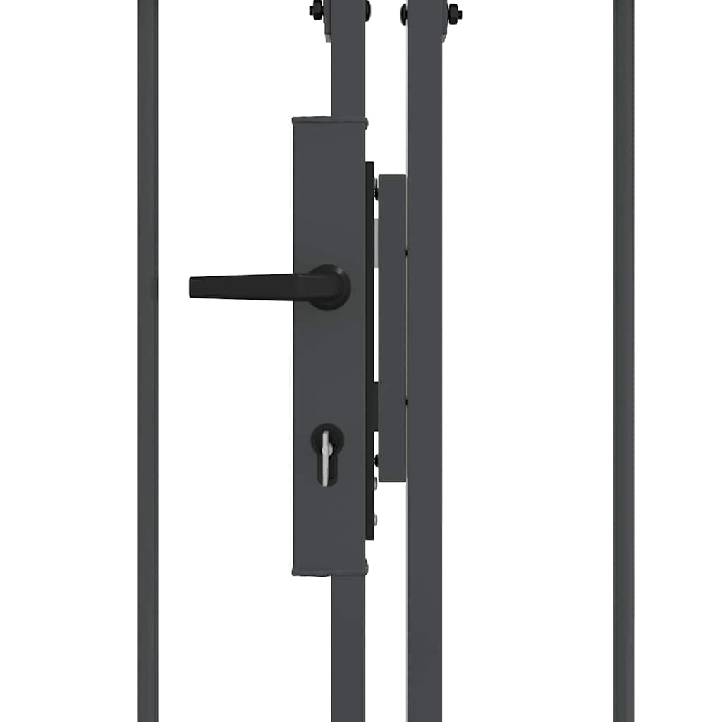 Garden Fence Gate with Arched Top Assen Grey 500 x 75 cm Steel