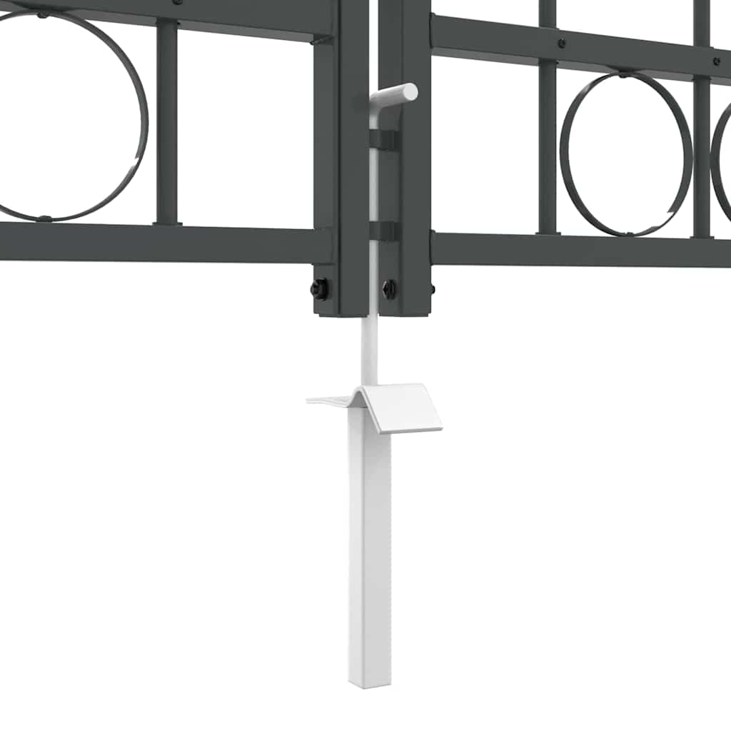 Garden Fence Gate with Arched Top Assen Grey 500 x 75 cm Steel