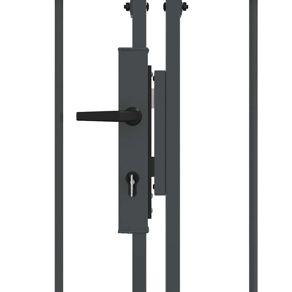 Garden Fence Gate with Arched Top Assen Grey 500 x 100 cm Steel