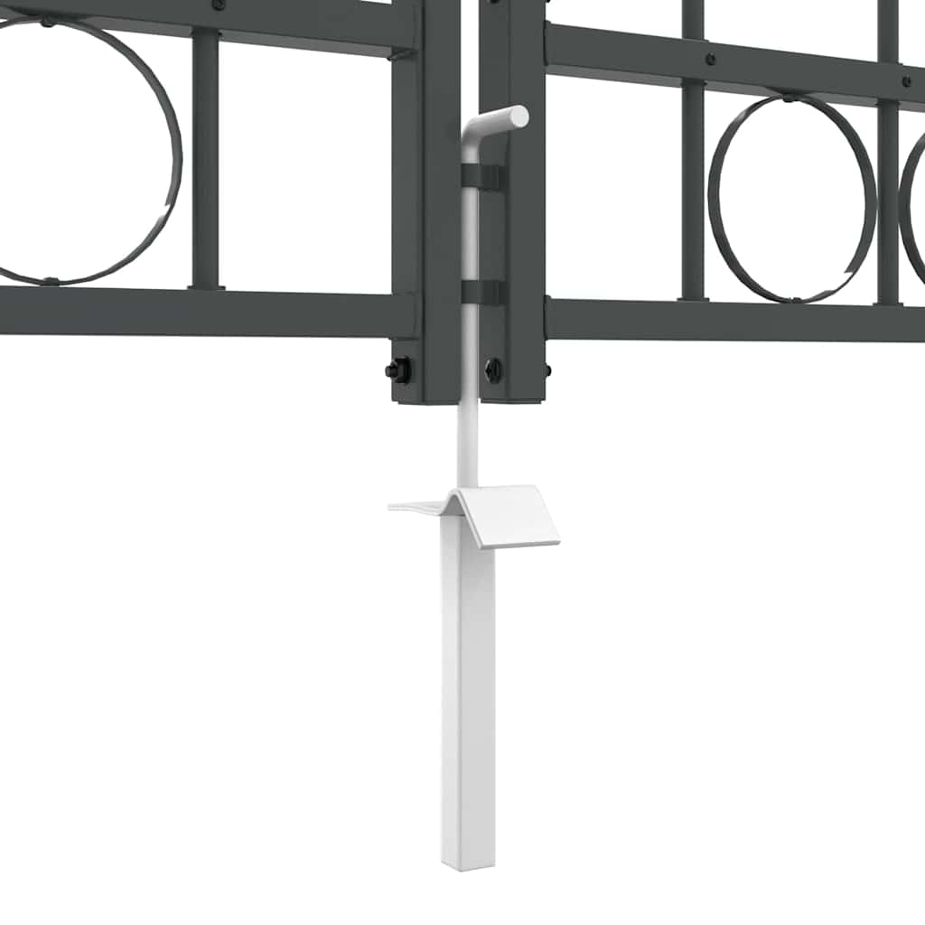 Garden Fence Gate with Arched Top Assen Grey 500 x 100 cm Steel