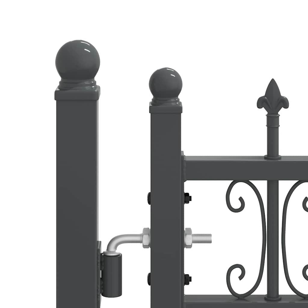 Fence Gate with Spear Top KAMPEN 305 x 75 cm Steel Grey