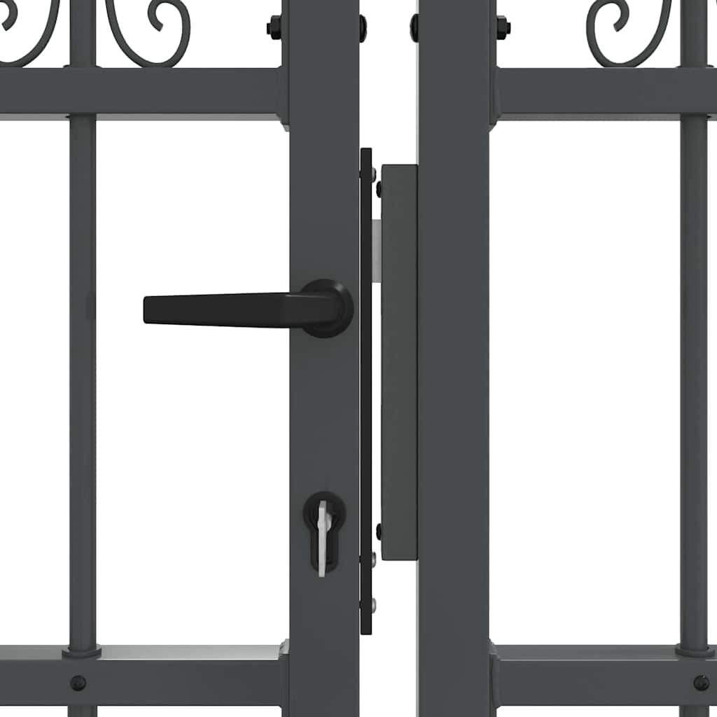 Fence Gate with Spear Top KAMPEN 305 x 75 cm Steel Grey