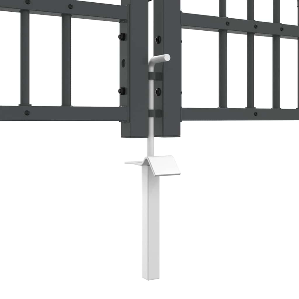 Fence Gate with Spear Top KAMPEN 305 x 75 cm Steel Grey