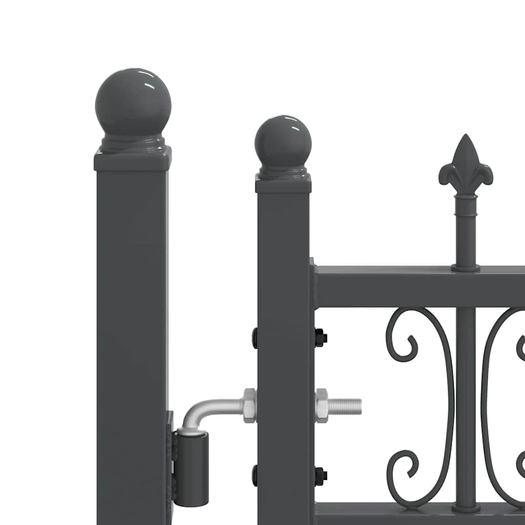 Fence Gate with Spear Top KAMPEN 305 x 100 cm Steel Grey