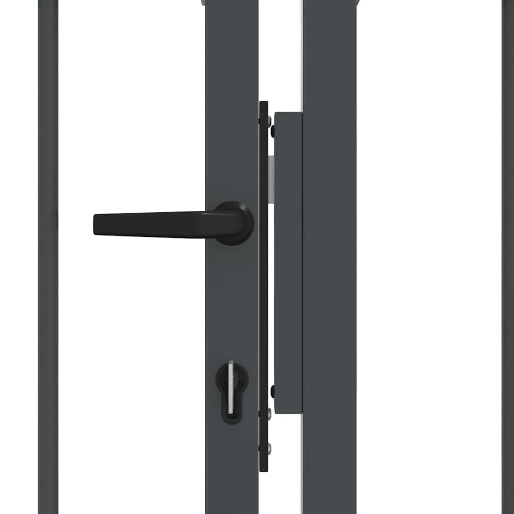 Fence Gate with Spear Top KAMPEN 305 x 100 cm Steel Grey