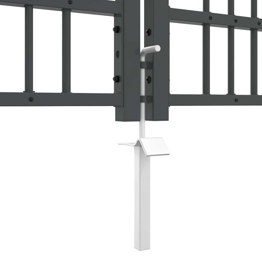 Fence Gate with Spear Top KAMPEN 305 x 100 cm Steel Grey