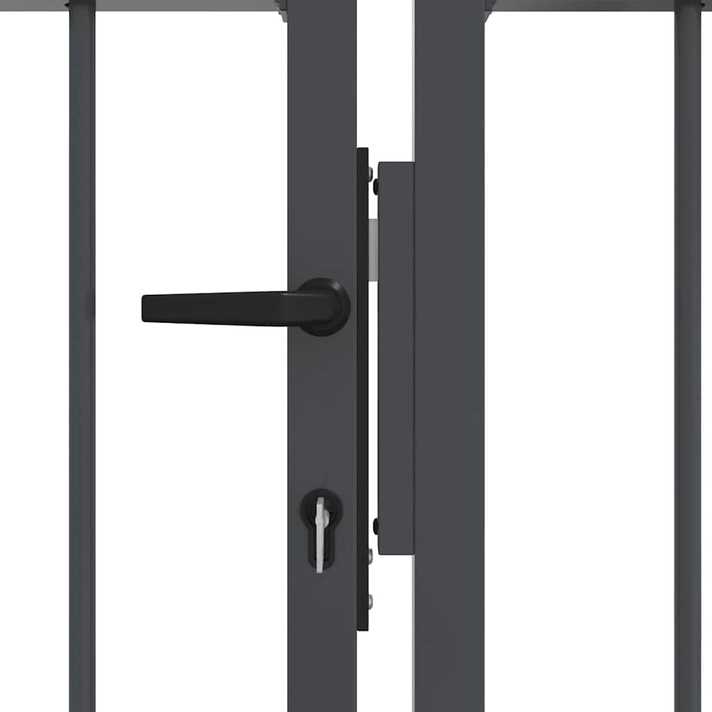 Fence Gate with Spear Top KAMPEN 305 x 125 cm Steel Grey