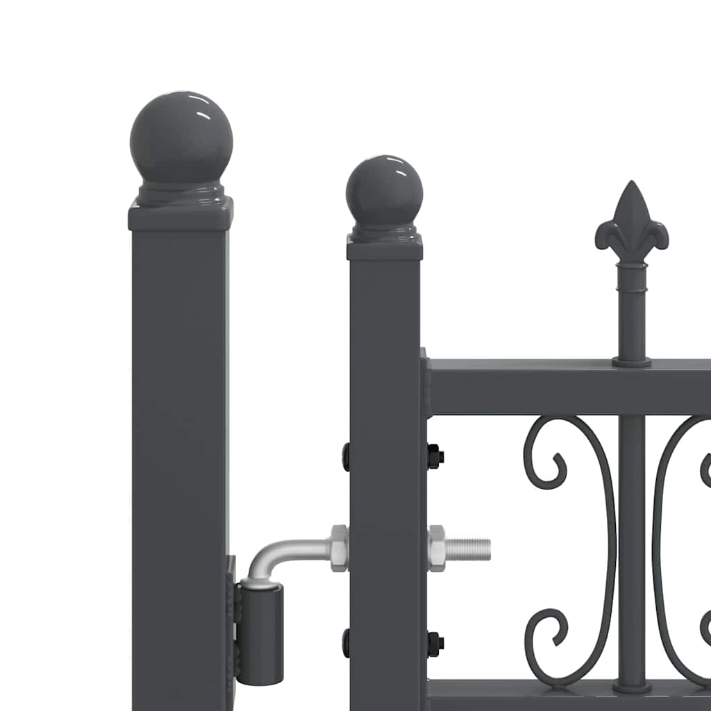 Fence Gate with Spear Top KAMPEN 305 x 150 cm Steel Grey
