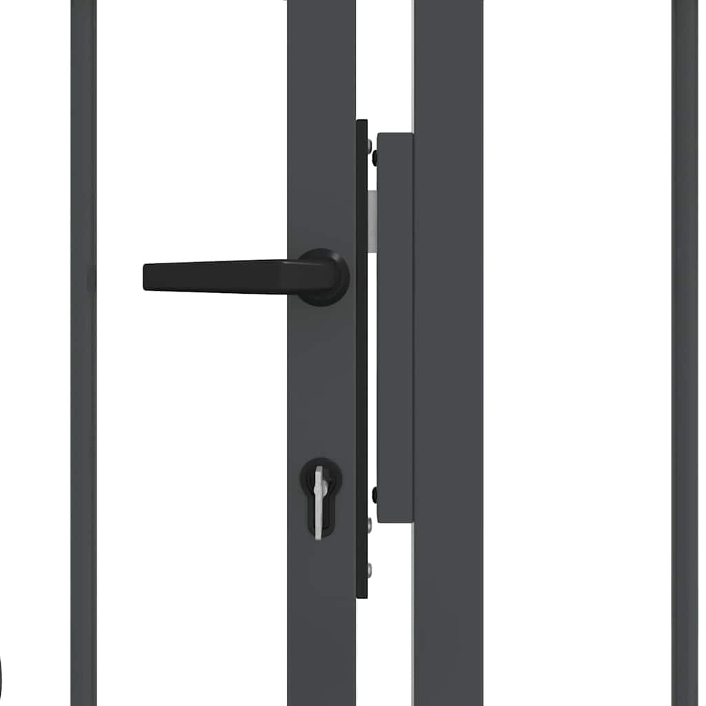 Fence Gate with Spear Top KAMPEN 305 x 150 cm Steel Grey