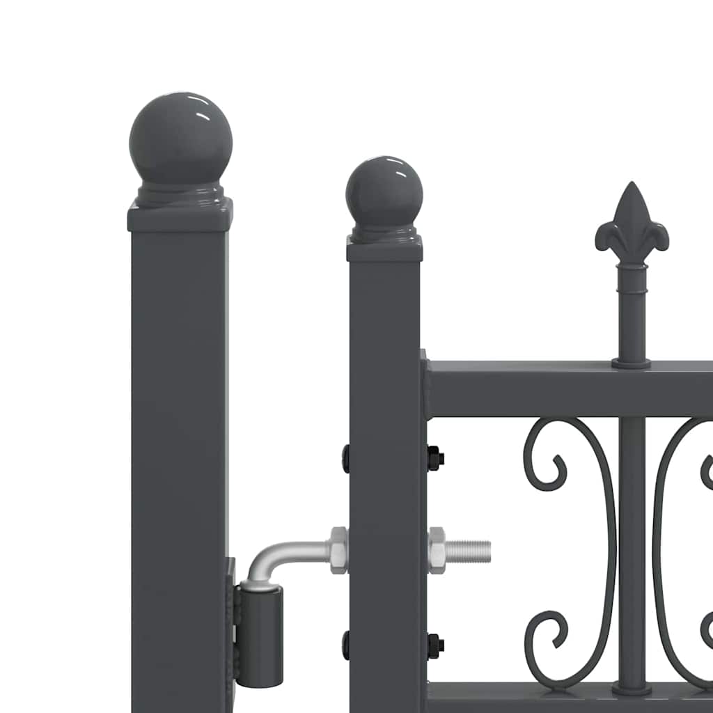 Fence Gate with Spear Top KAMPEN 404 x 75 cm Steel Grey