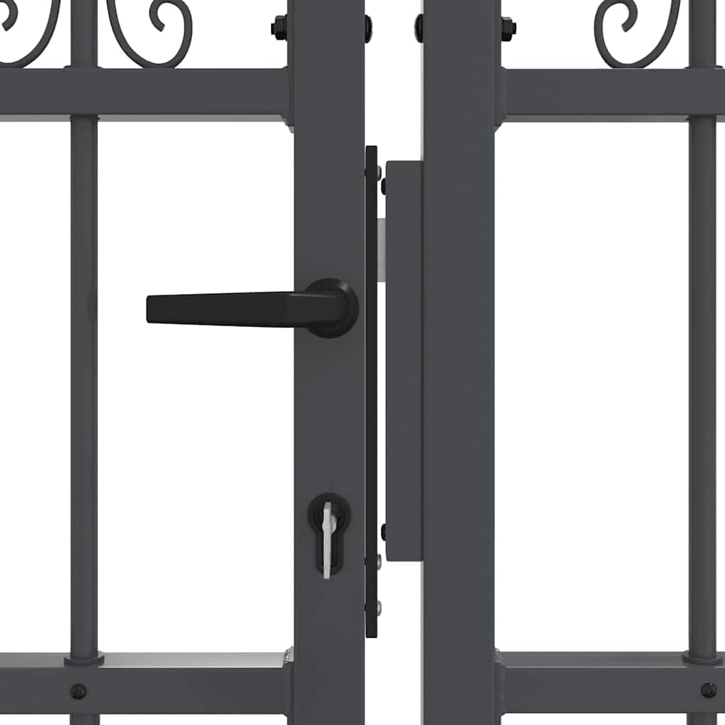Fence Gate with Spear Top KAMPEN 404 x 75 cm Steel Grey