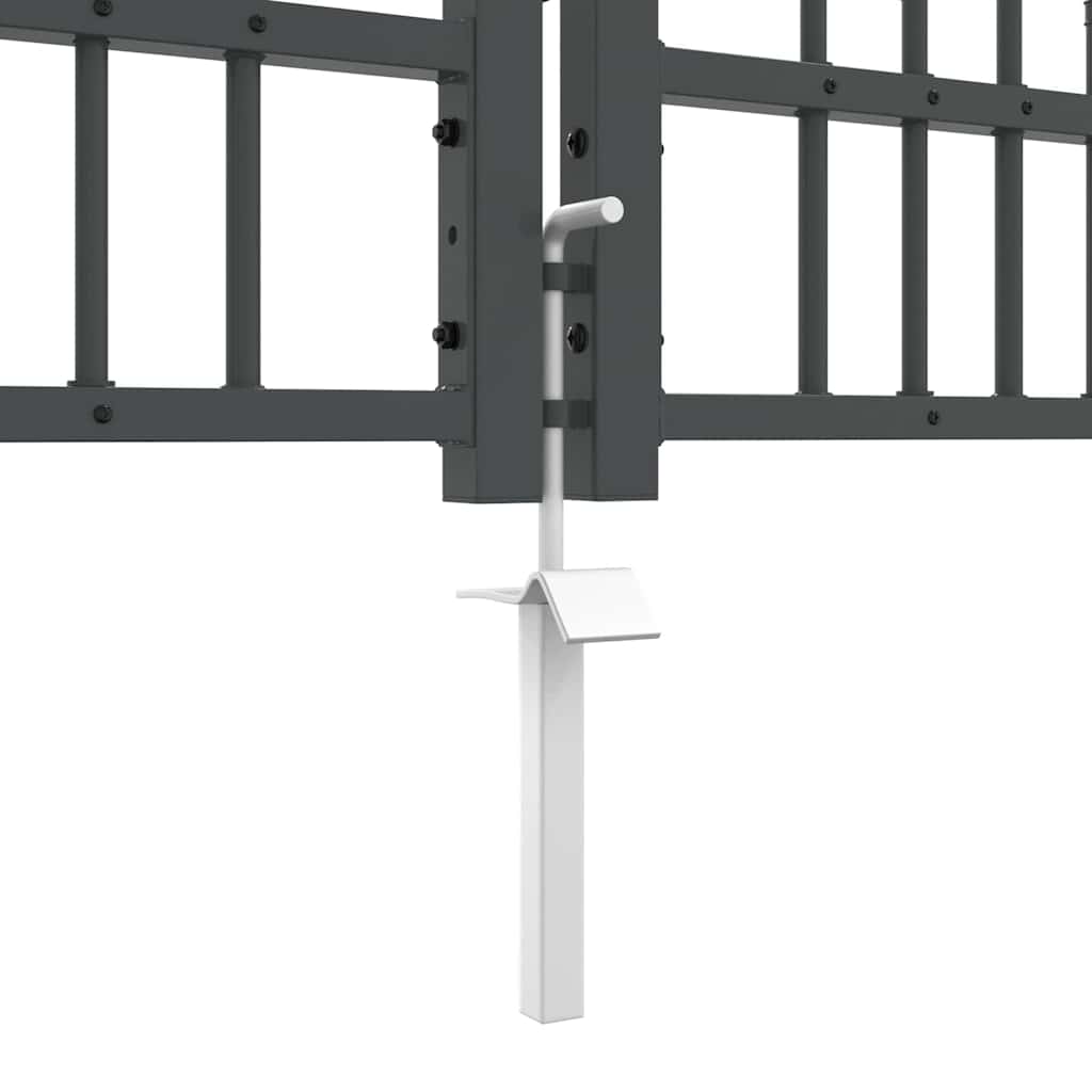 Fence Gate with Spear Top KAMPEN 404 x 75 cm Steel Grey