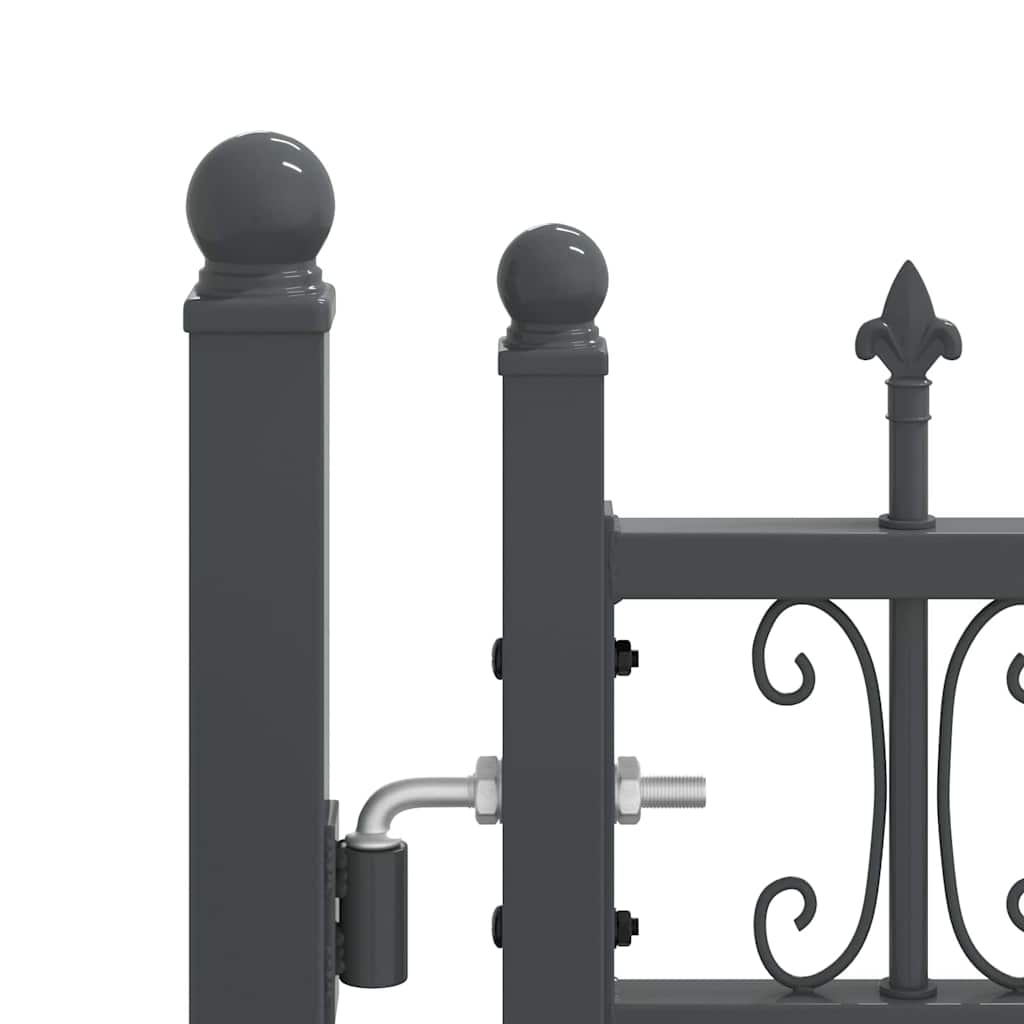 Fence Gate with Spear Top KAMPEN 404 x 100 cm Steel Grey