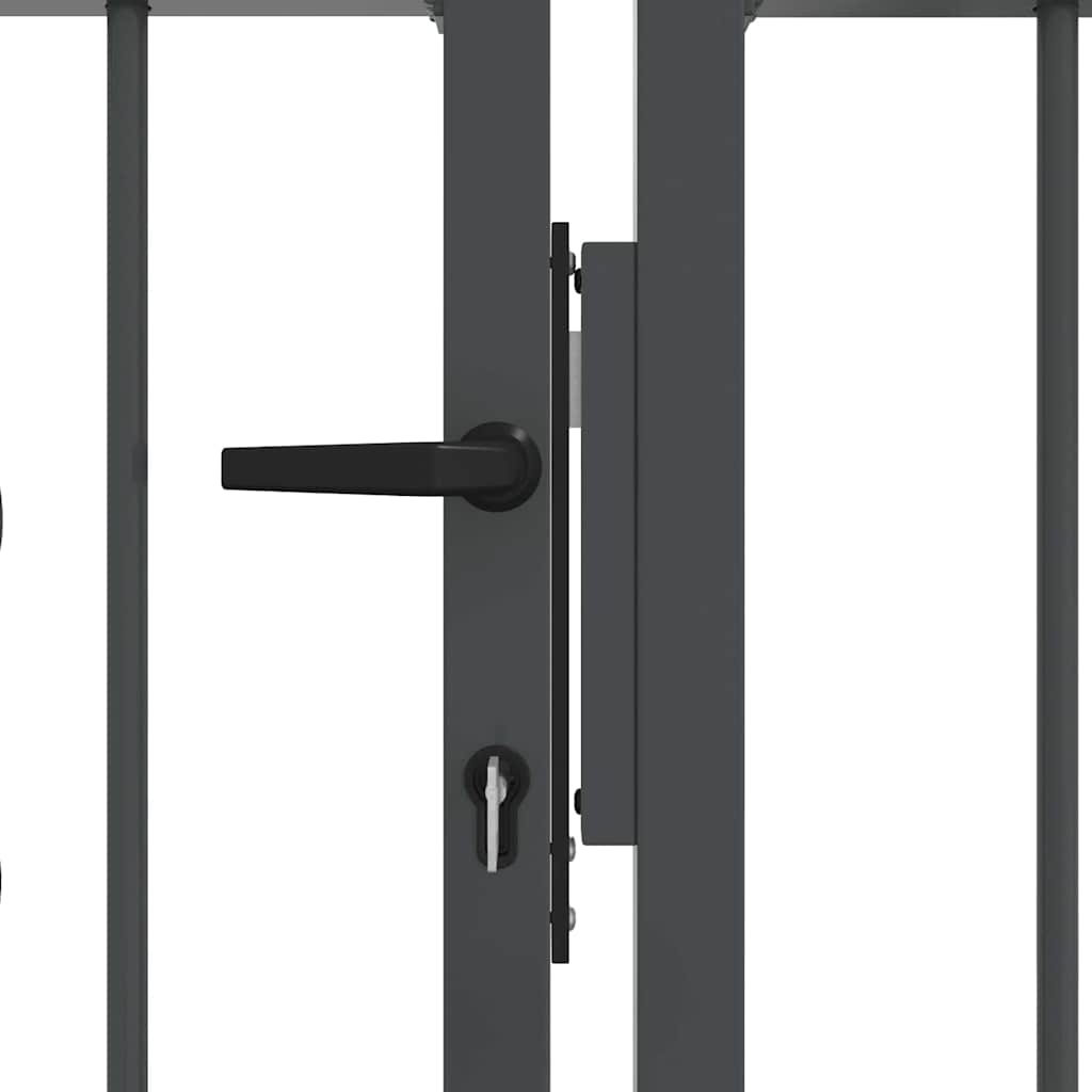 Fence Gate with Spear Top KAMPEN 404 x 100 cm Steel Grey