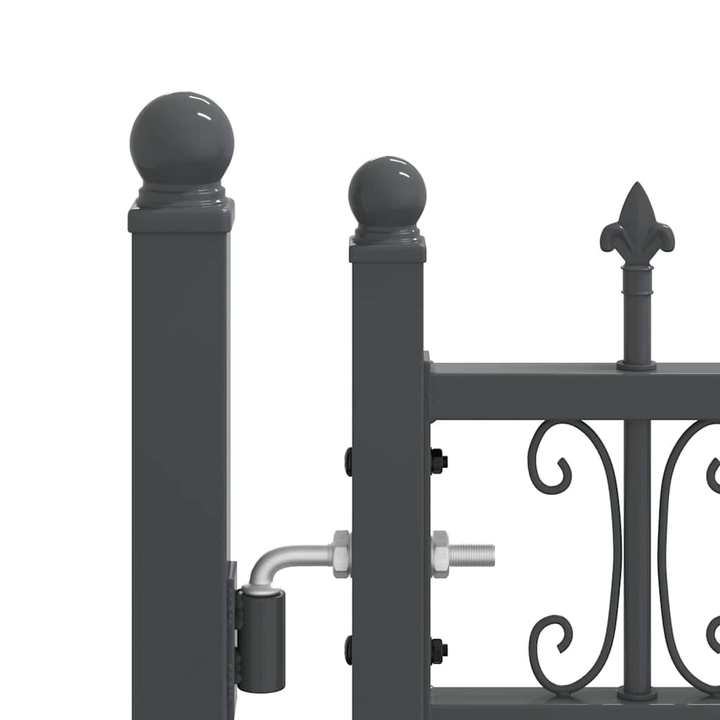 Fence Gate with Spear Top KAMPEN 404 x 125 cm Steel Grey