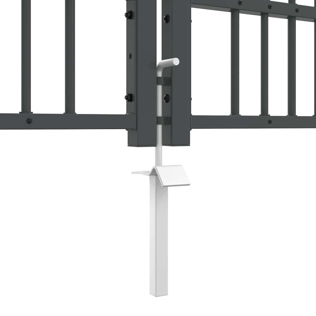 Fence Gate with Spear Top KAMPEN 404 x 125 cm Steel Grey