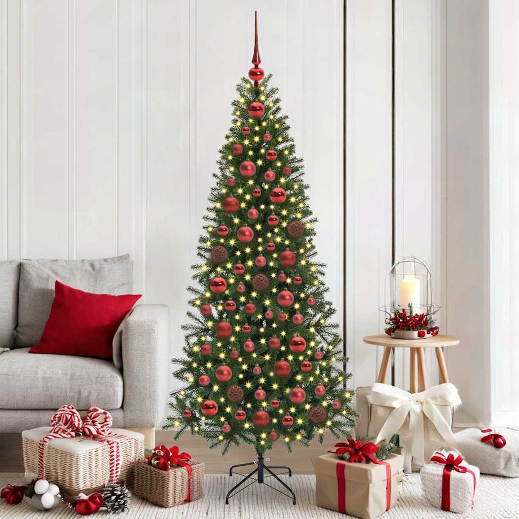 Christmas Bauble Set 120 pcs Red Ø 2.36 in Plastic 300 LEDs