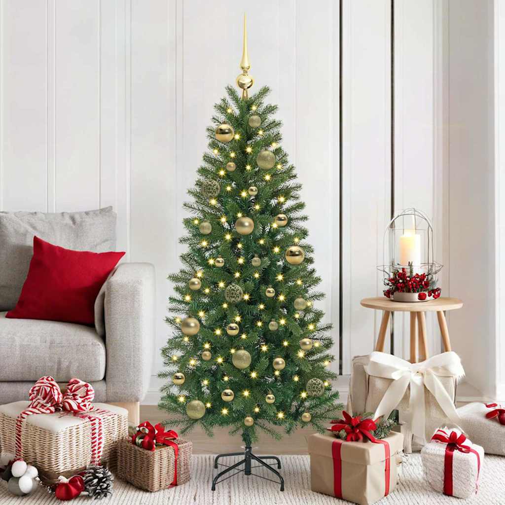 Christmas Bauble Set with 150 LEDs 61 pcs Gold Plastic