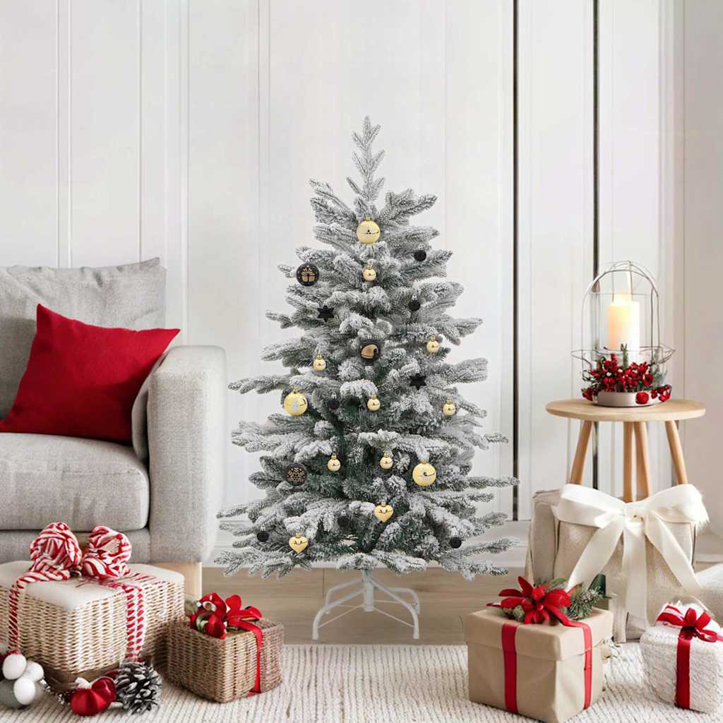 Christmas Bauble Set 40 pcs Black and Gold Plastic