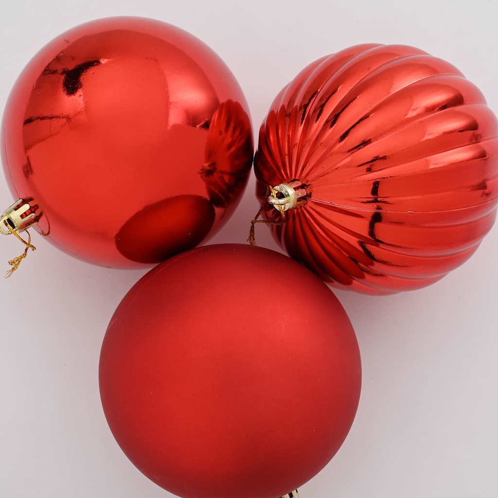 Christmas Bauble Set XL 15 pcs Red Plastic