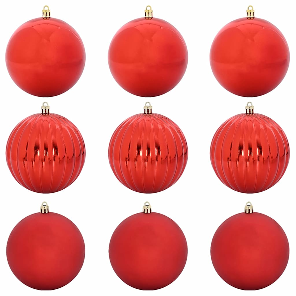 Christmas Bauble Set XL 9 pcs Red Plastic