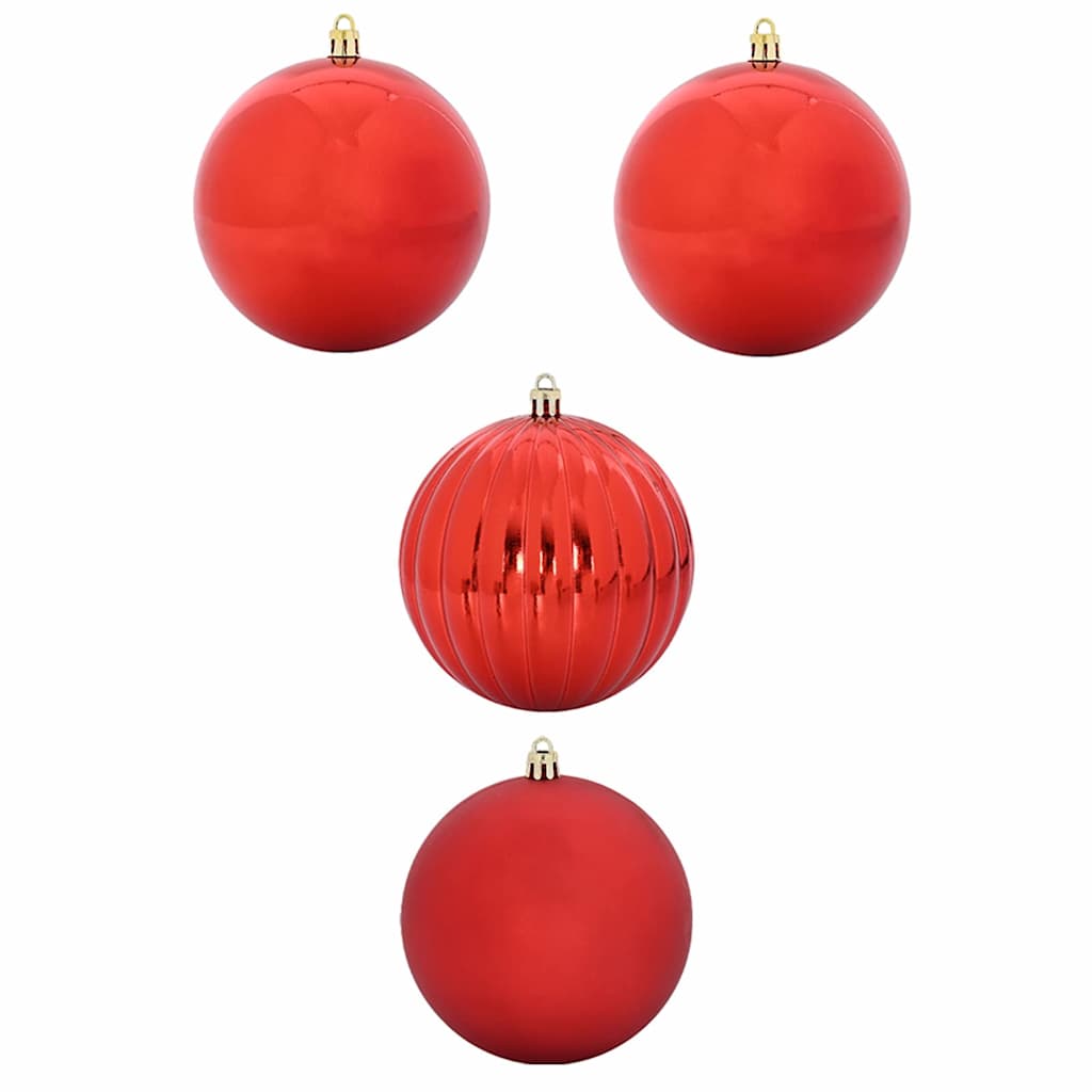 Christmas Bauble Set XXL 4 pcs Red Plastic