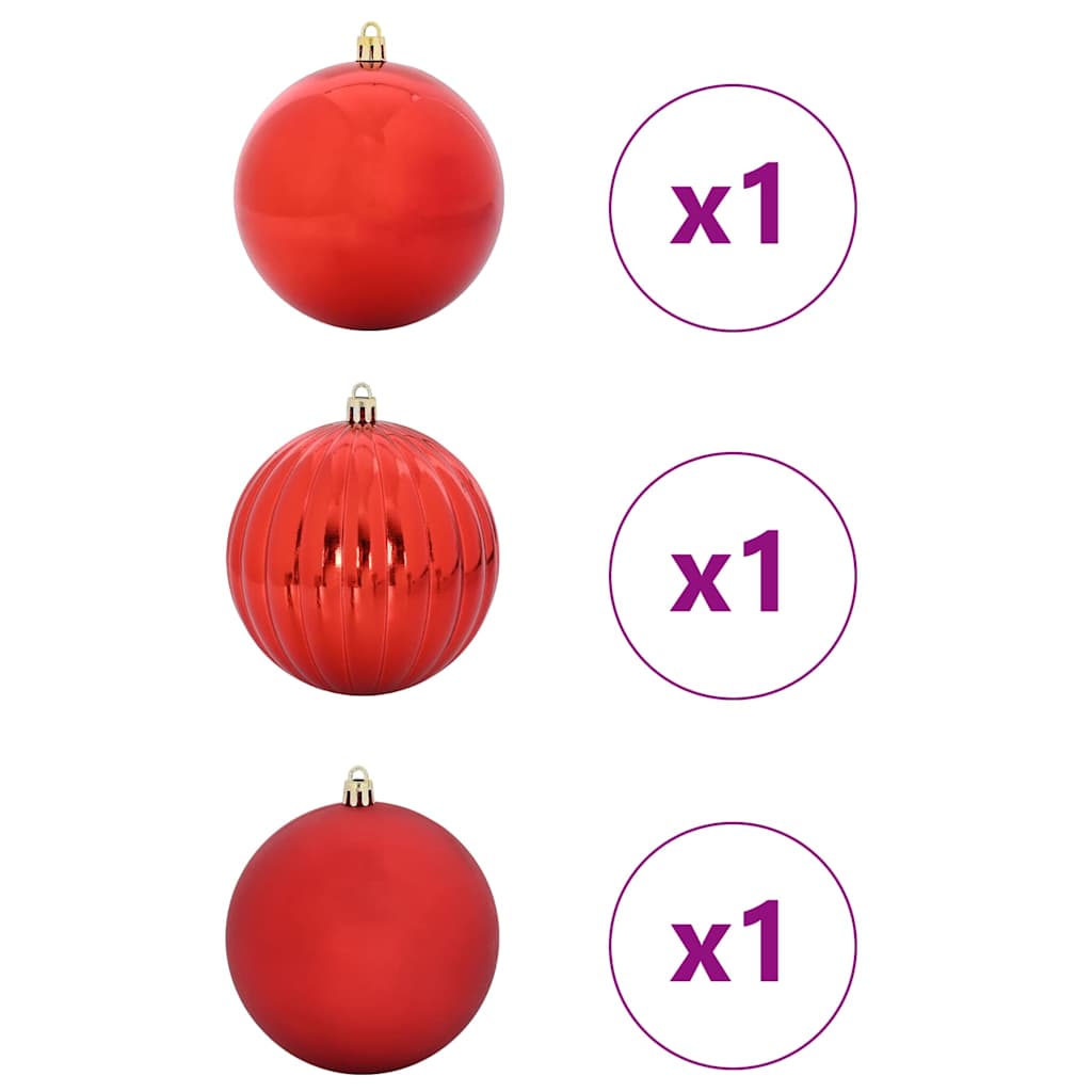 Christmas Bauble Set XXL 3 pcs Red Plastic