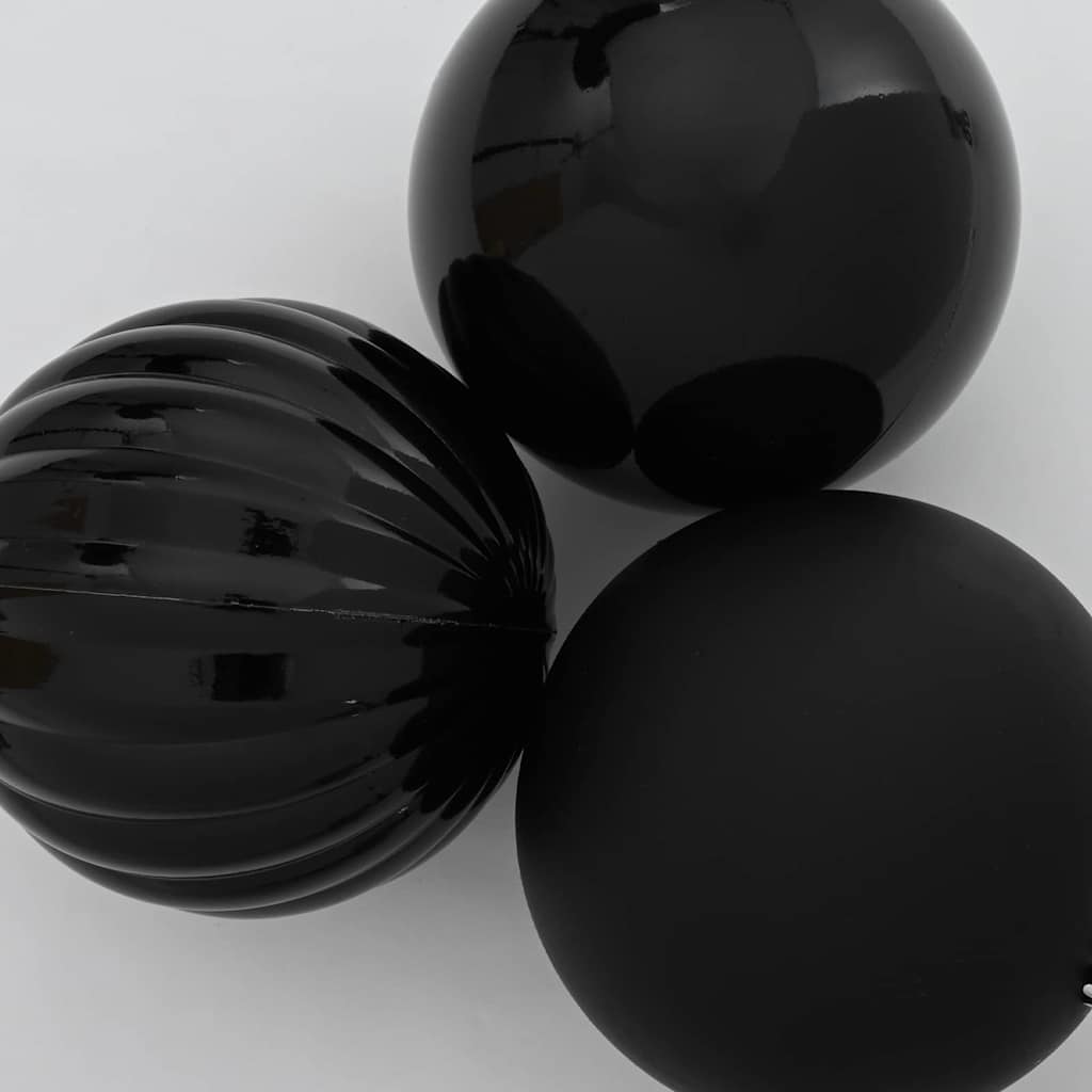 Christmas Bauble Set XL 9 pcs Black Plastic