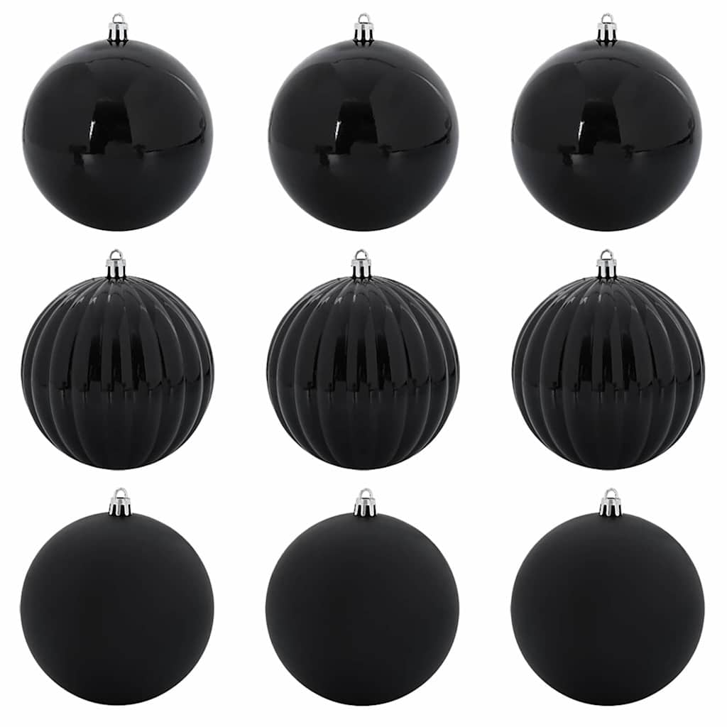 Christmas Bauble Set XL 9 pcs Black Plastic