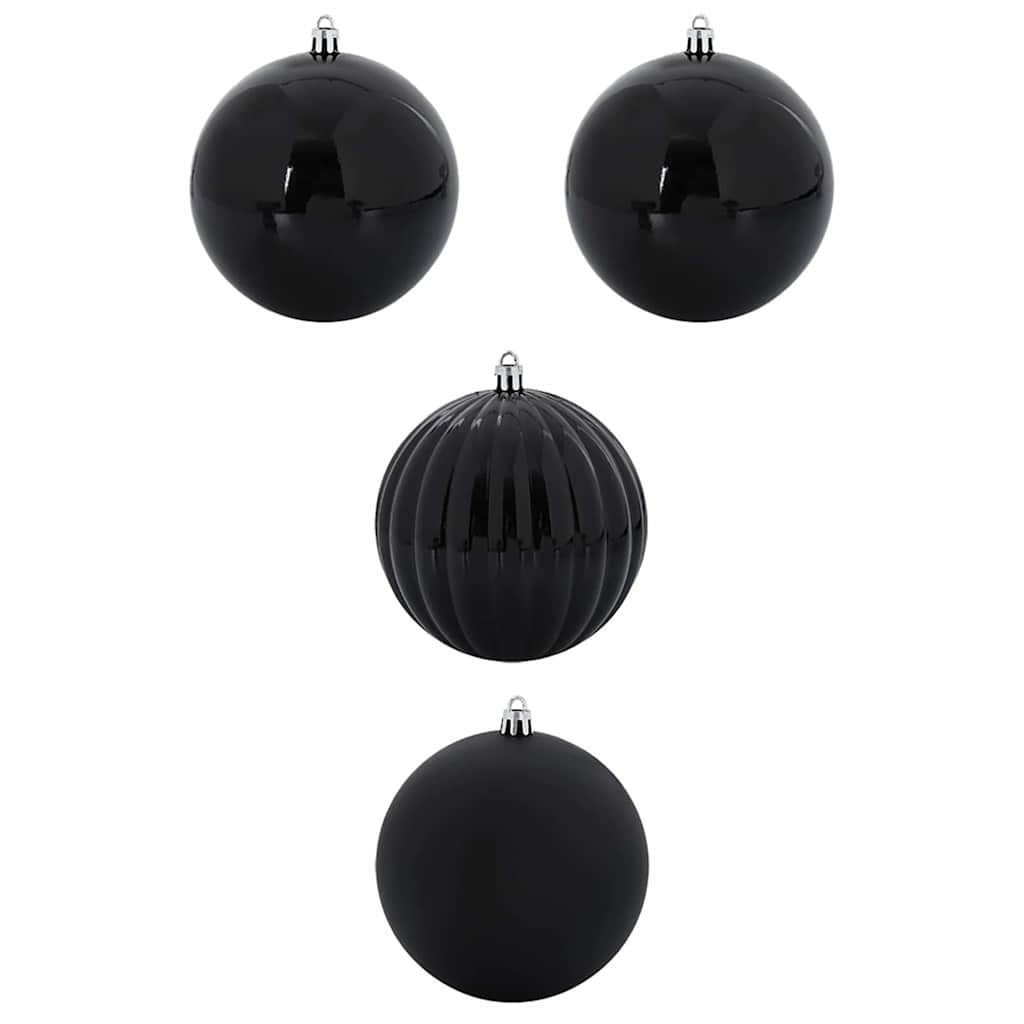 Christmas Bauble Set XXL 4 pcs Black Plastic