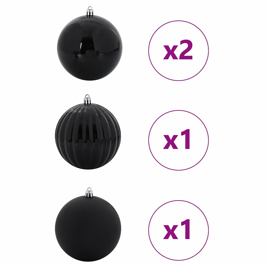 Christmas Bauble Set XXL 4 pcs Black Plastic