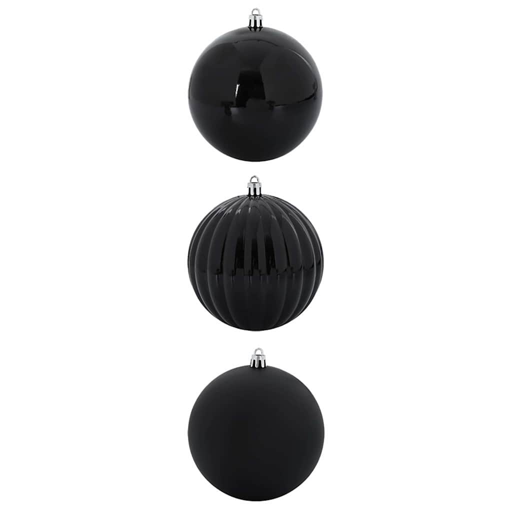 Christmas Bauble Set XXL 3 pcs Black Plastic