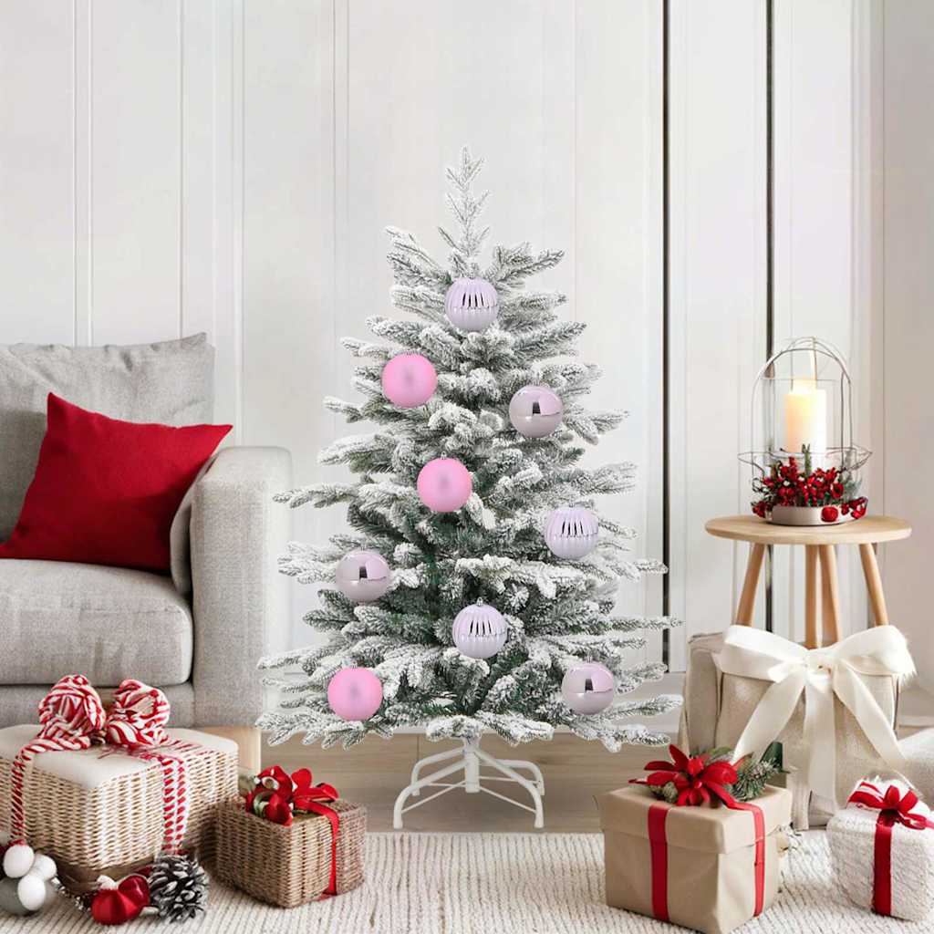 Christmas Bauble Set XL 15 pcs Pink Plastic