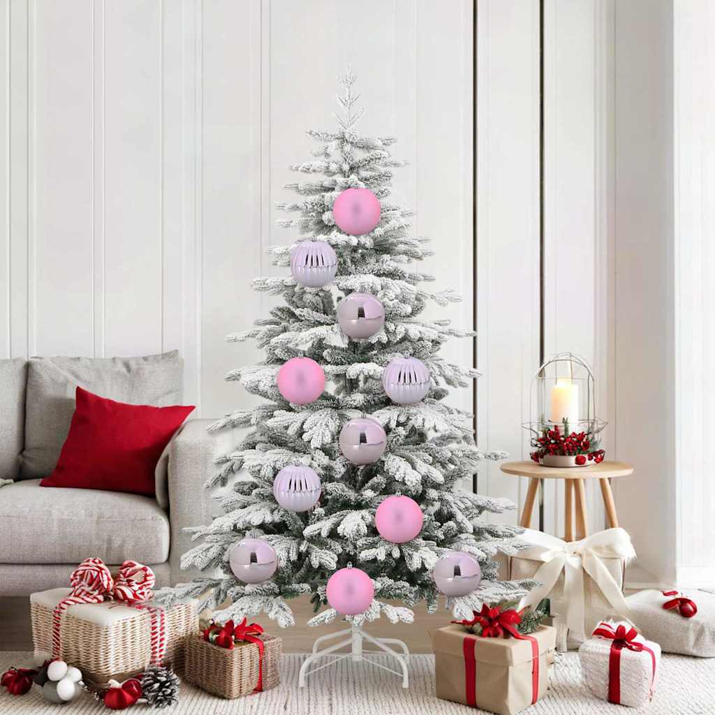 Christmas Bauble Set XL 9 pcs Pink Plastic