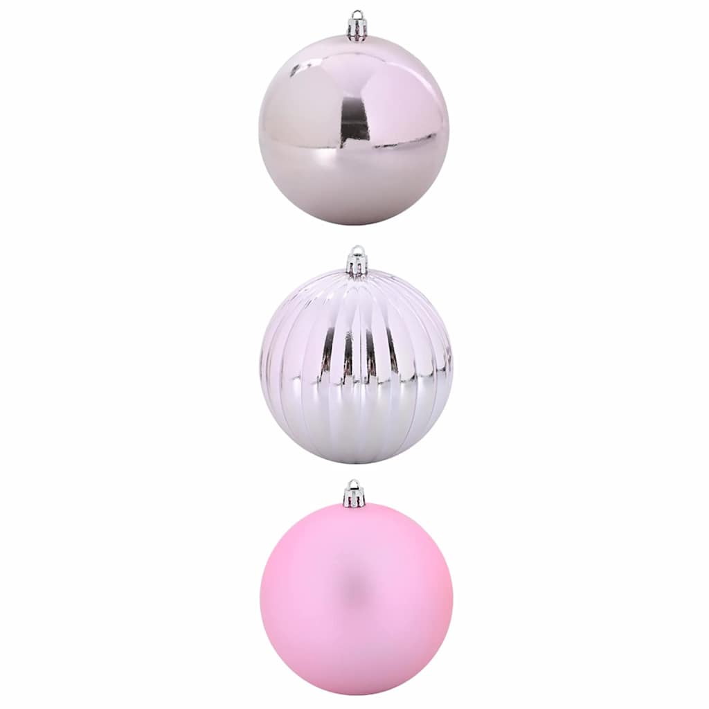 Christmas Bauble Set XXL 3 pcs Pink Plastic