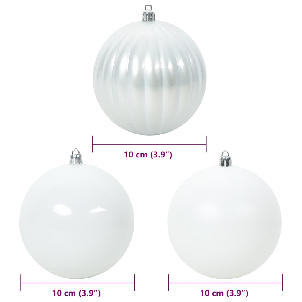 Christmas Bauble Set XL 15 pcs White Plastic