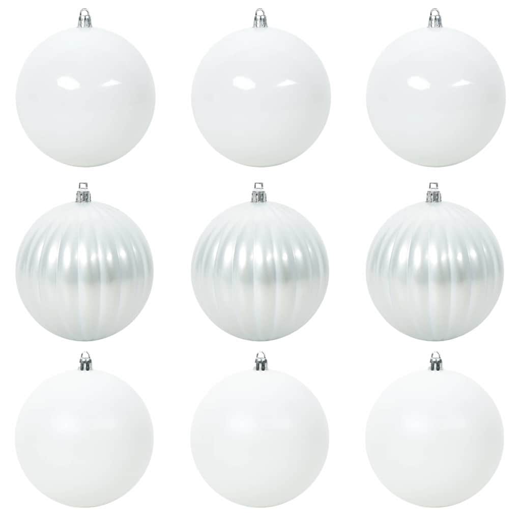 Christmas Bauble Set XL 9 pcs White Plastic