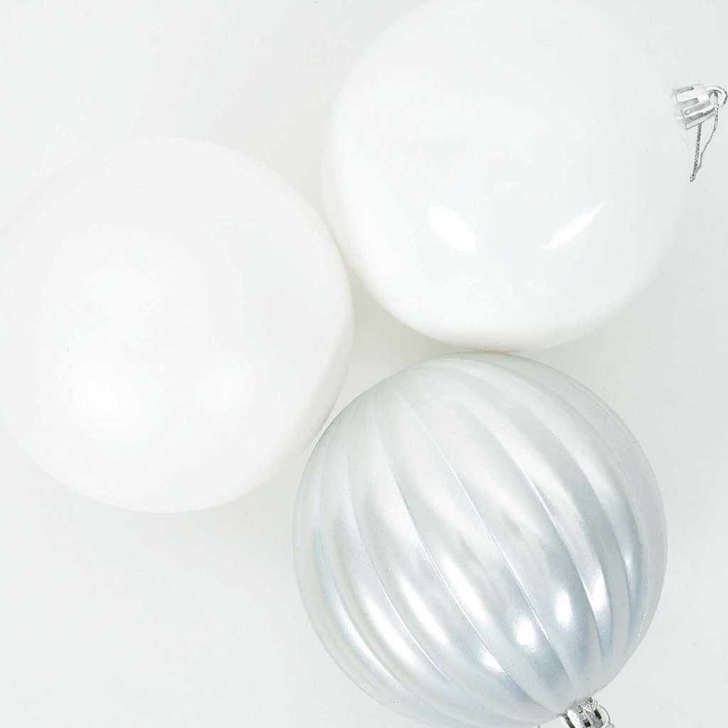 Christmas Bauble Set XXL 4 pcs White Plastic