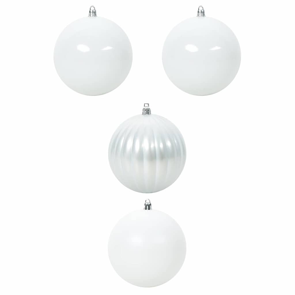 Christmas Bauble Set XXL 4 pcs White Plastic