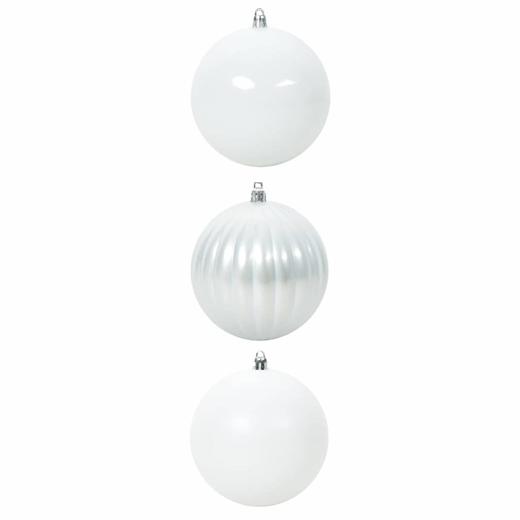 Christmas Bauble Set XXL 3 pcs White Plastic