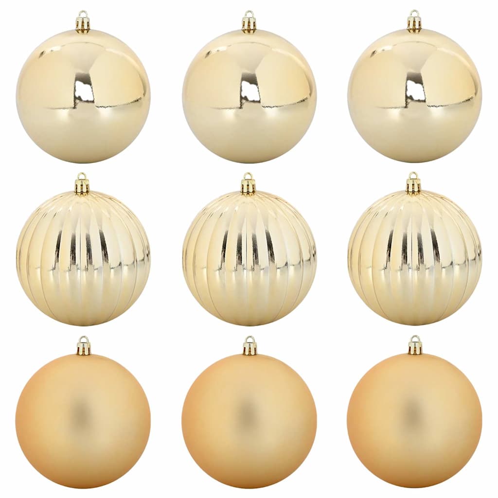 Christmas Bauble Set XL 9 pcs Gold Plastic